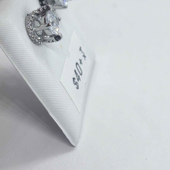 NEW Sterling Silver 925 Elegant Earrings With CZ Stones - Picture 3 of 6